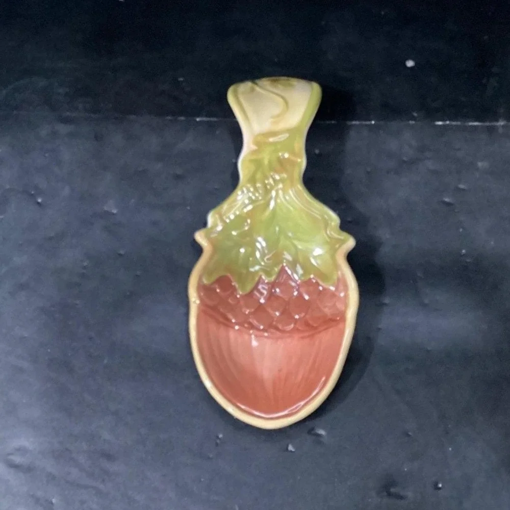 Cracker Barrel Harvest Spoon Rest, Autumn Ceramic Holder, Seasonal Tableware